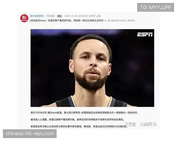 斯蒂芬·库里右膝酸痛,明日接受核磁共振检查以确定是否手术